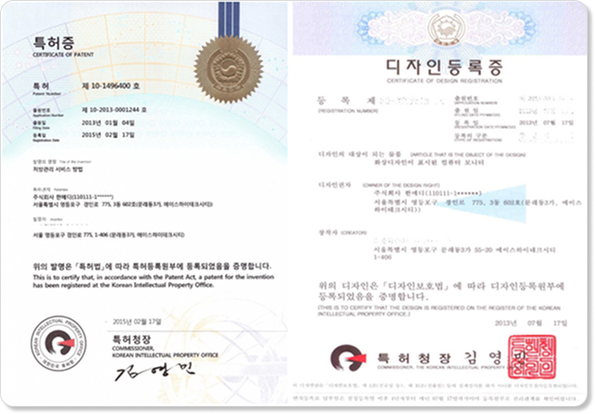 ocs 특허증